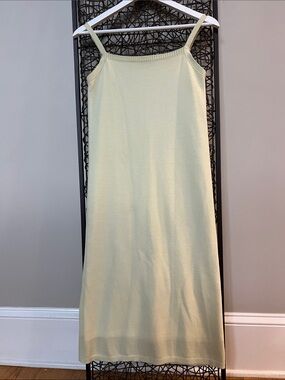 Juice Knit Sweater Dress sleeveless sundress Butter Lt Lemon Yellow Midi lined S